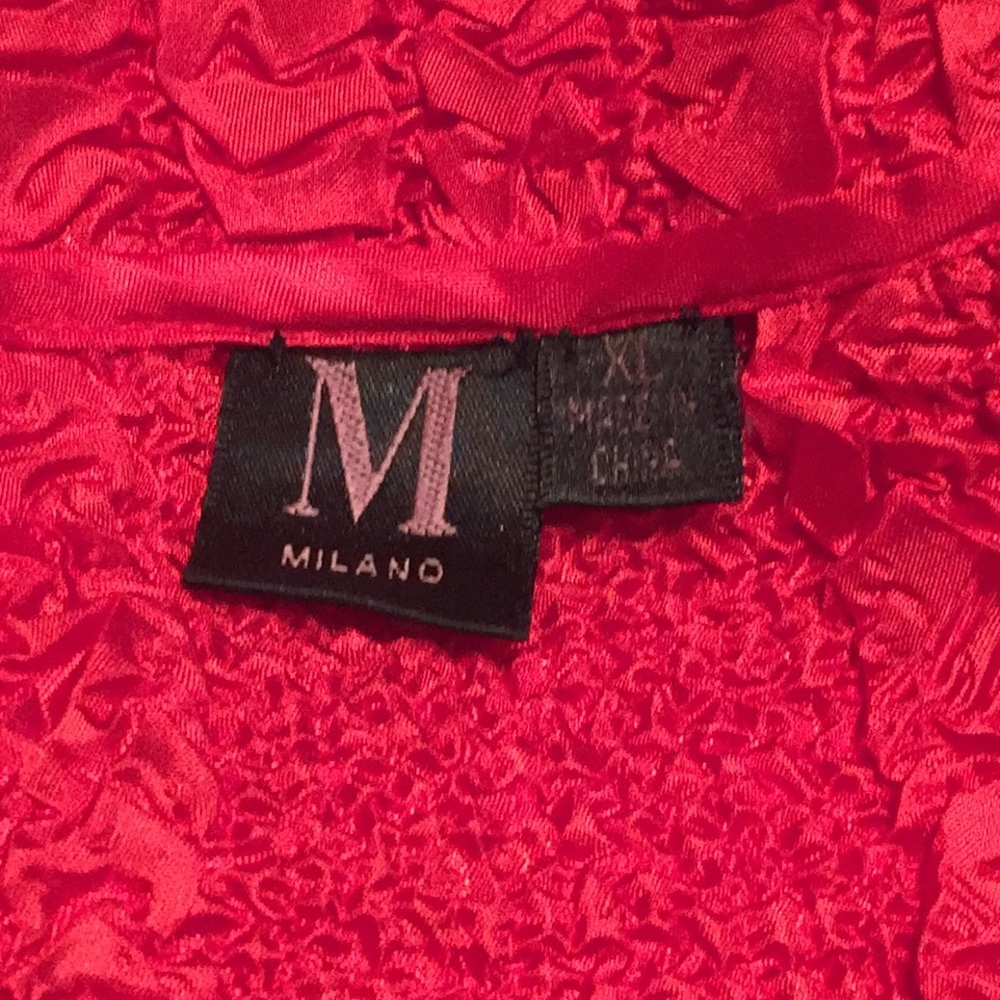 Milano Red Jacket Zip Front Bubble Texture Xl - image 7